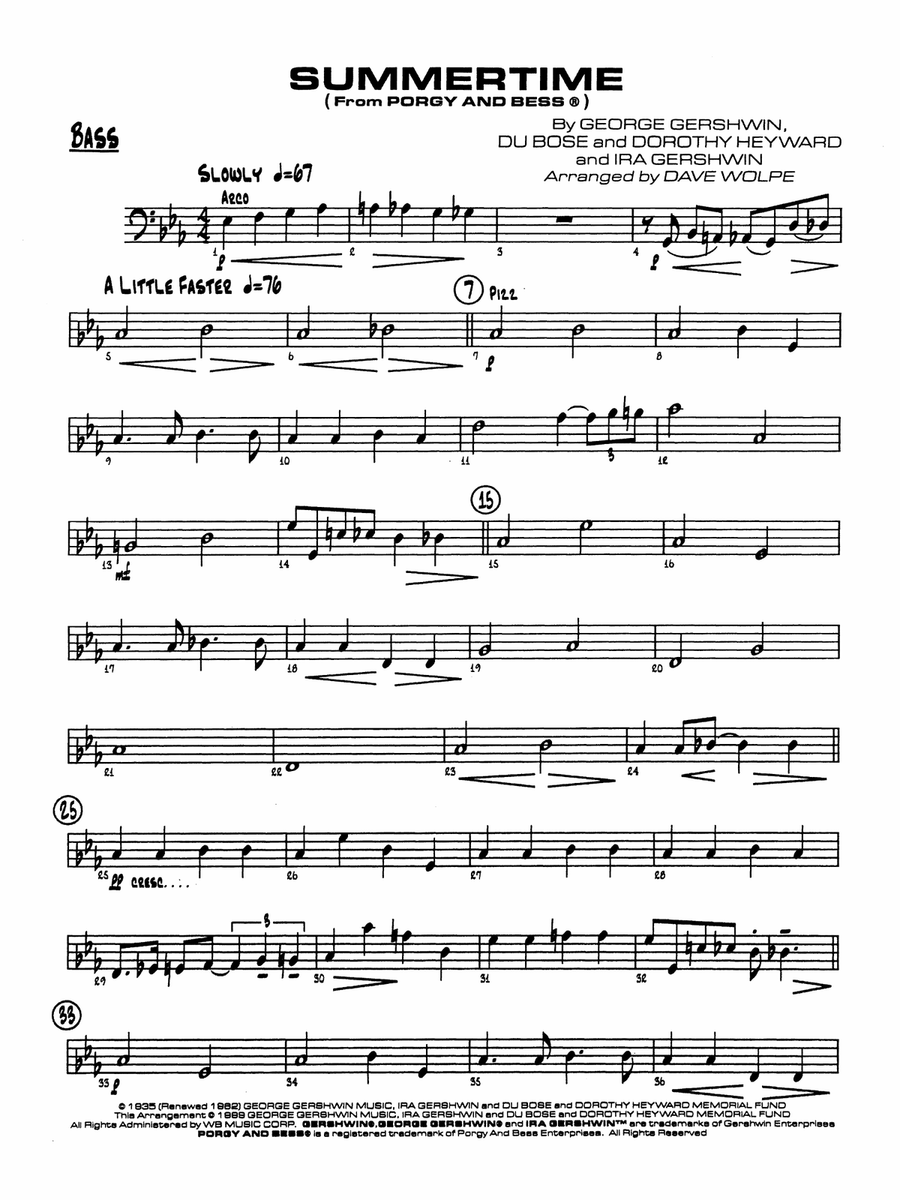 Summertime: String Bass