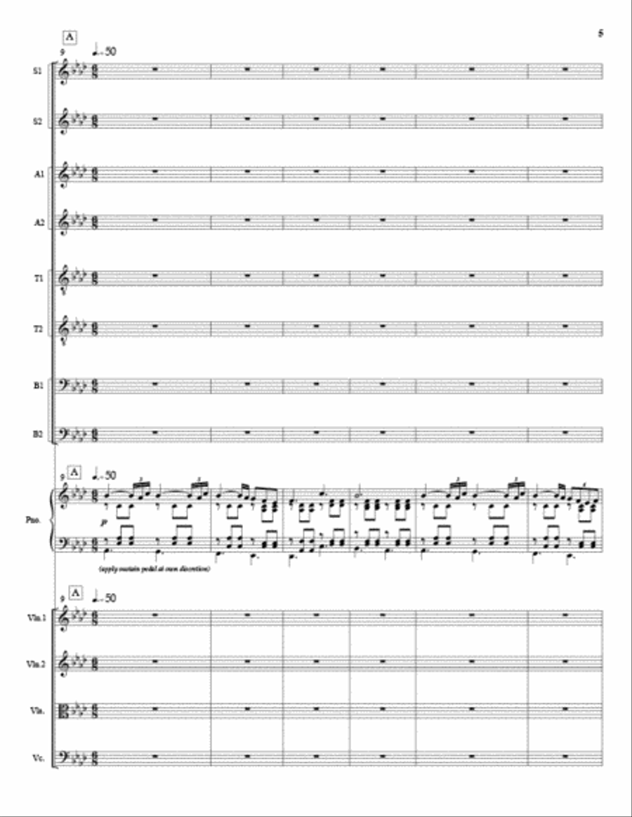 Across the Vast, Eternal Sky (Full Score and Instrumental Parts) Choir scores gallery preview page 4
