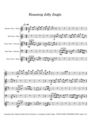 Housetop Jolly Jingle for Woodwind Quartet in Schools