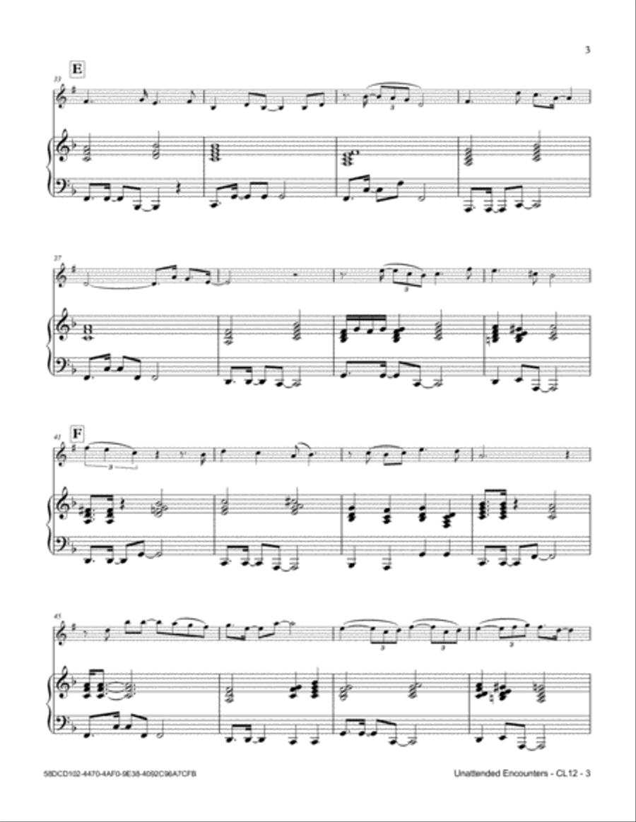 Unattendend Encounters Unattendend Encounters Clarinet Solo scores gallery preview page 3