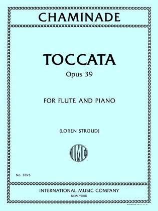 Book cover for Toccata, Opus 39, for Flute and Piano
