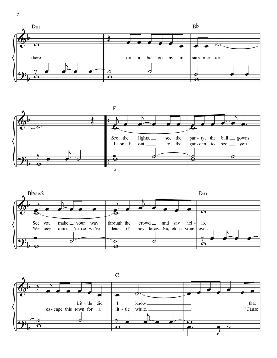 Love Story Easy Piano scores gallery preview page 2