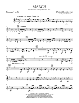 March from Suite for Variety Orchestra, No. 1 - Bb Trumpet 3
