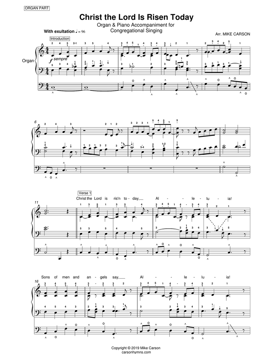 Christ the Lord Is Risen Today - Organ & Piano Acc. Small Ensemble scores gallery preview page 6