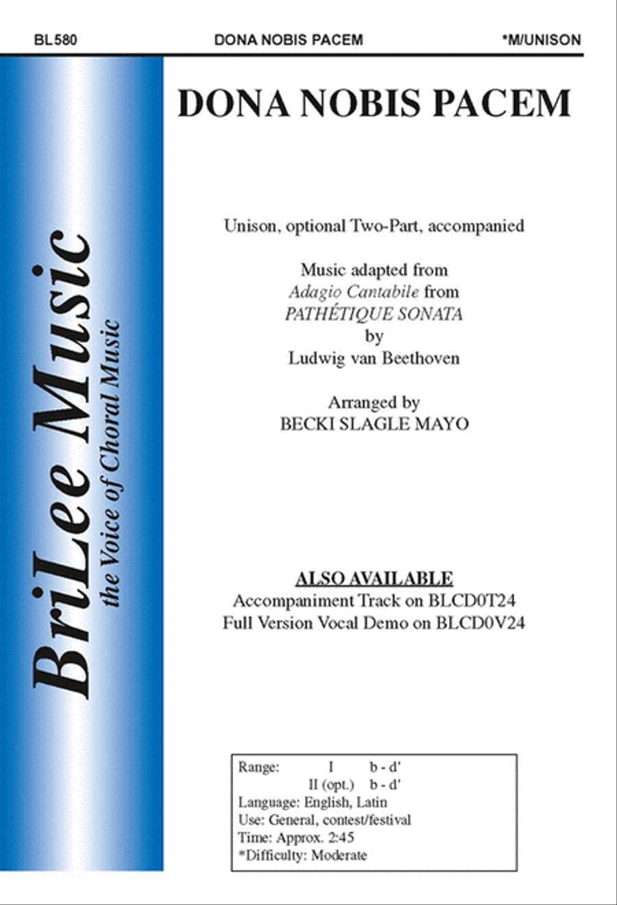 Dona Nobis Pacem Unison Choir scores gallery preview page 1