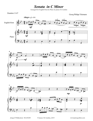 Telemann: Sonata in C Minor for English Horn & Piano