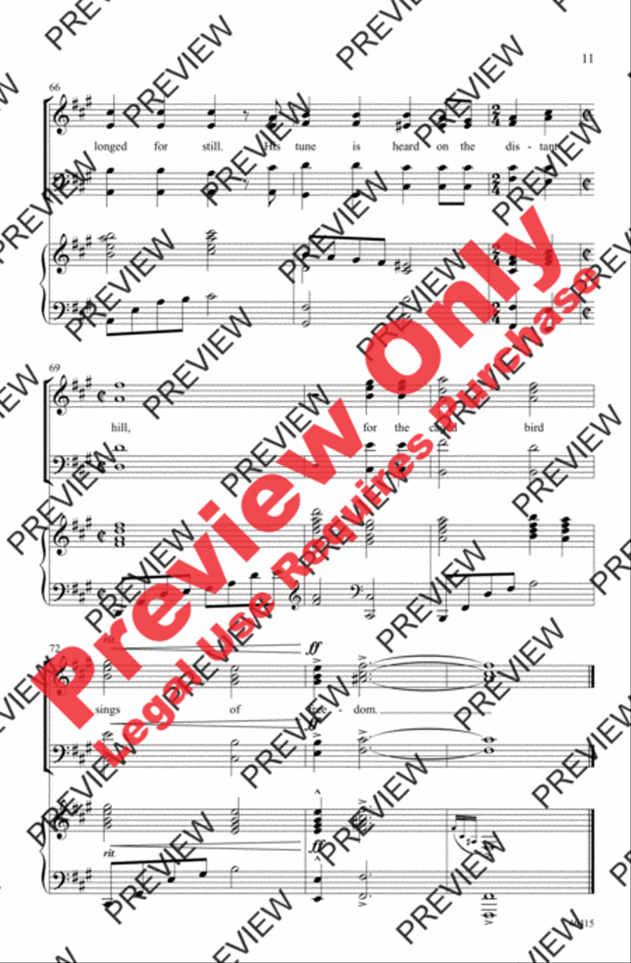Caged Bird Caged Bird 4-Part scores gallery preview page 10