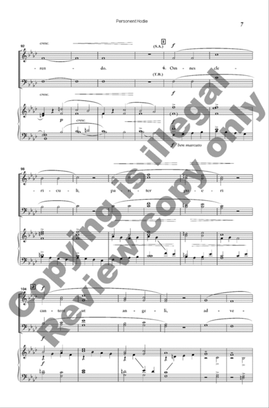 Personent Hodie (Choral Score) 4-Part scores gallery preview page 12