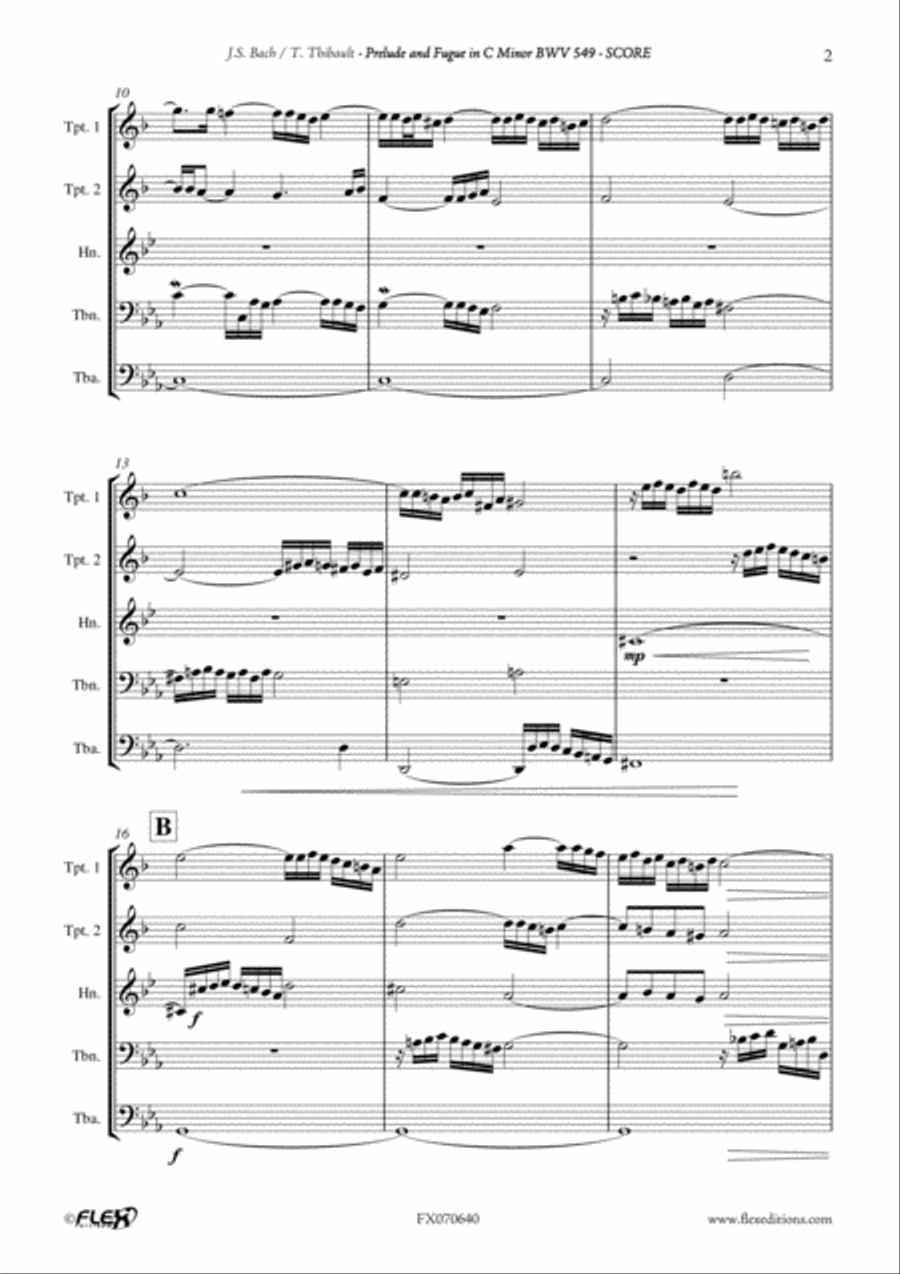 Prelude & Fugue in C Minor - BWV 549 Brass Quintet scores gallery preview page 3