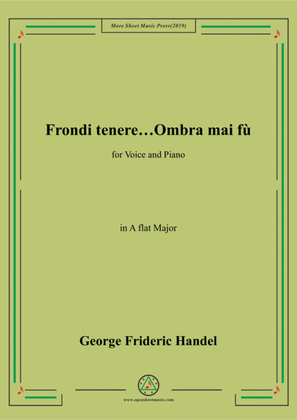 Book cover for Handel-Frondi tenere...Ombra mai fù in A flat Major,for Voice and Piano
