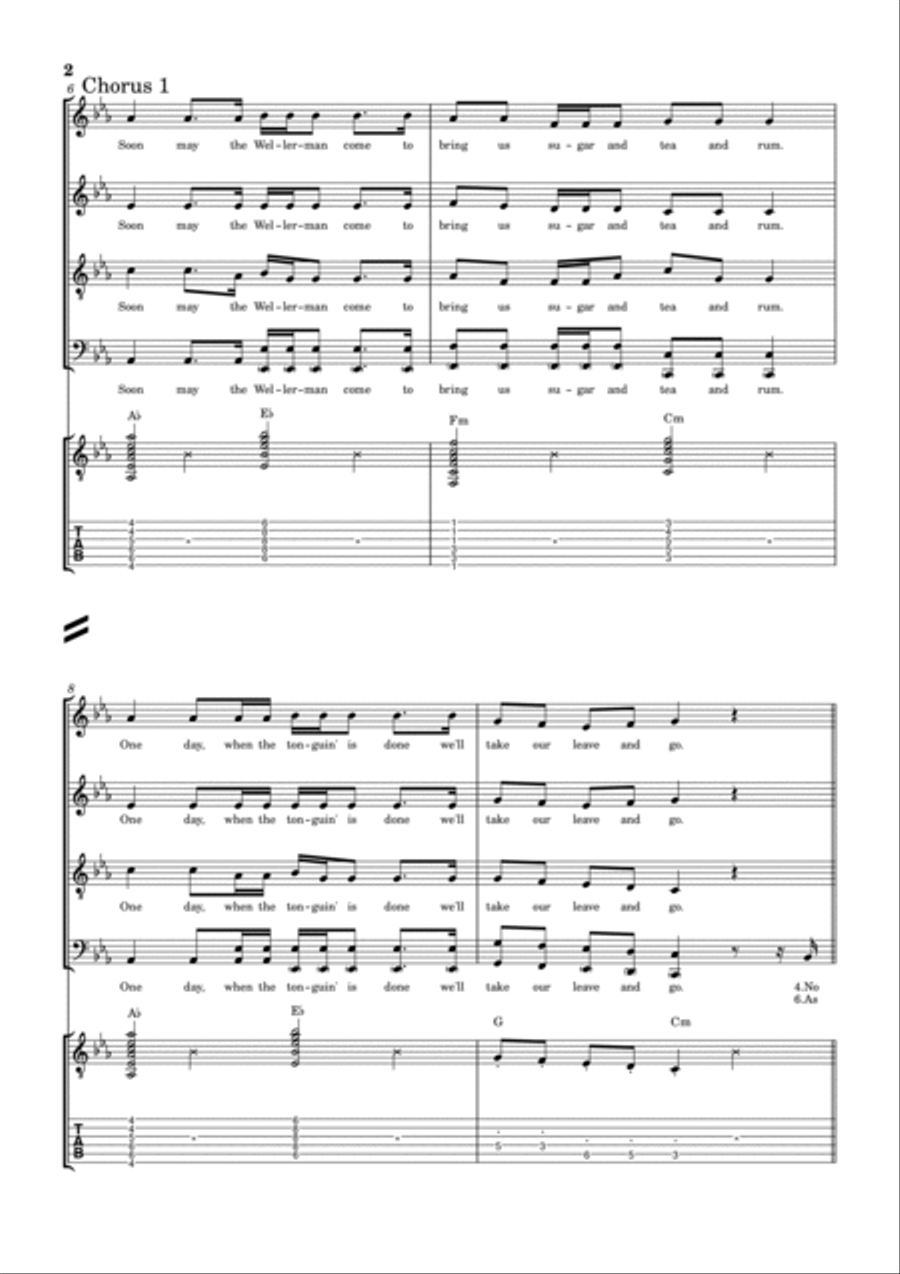 Wellerman 4-Part scores gallery preview page 2