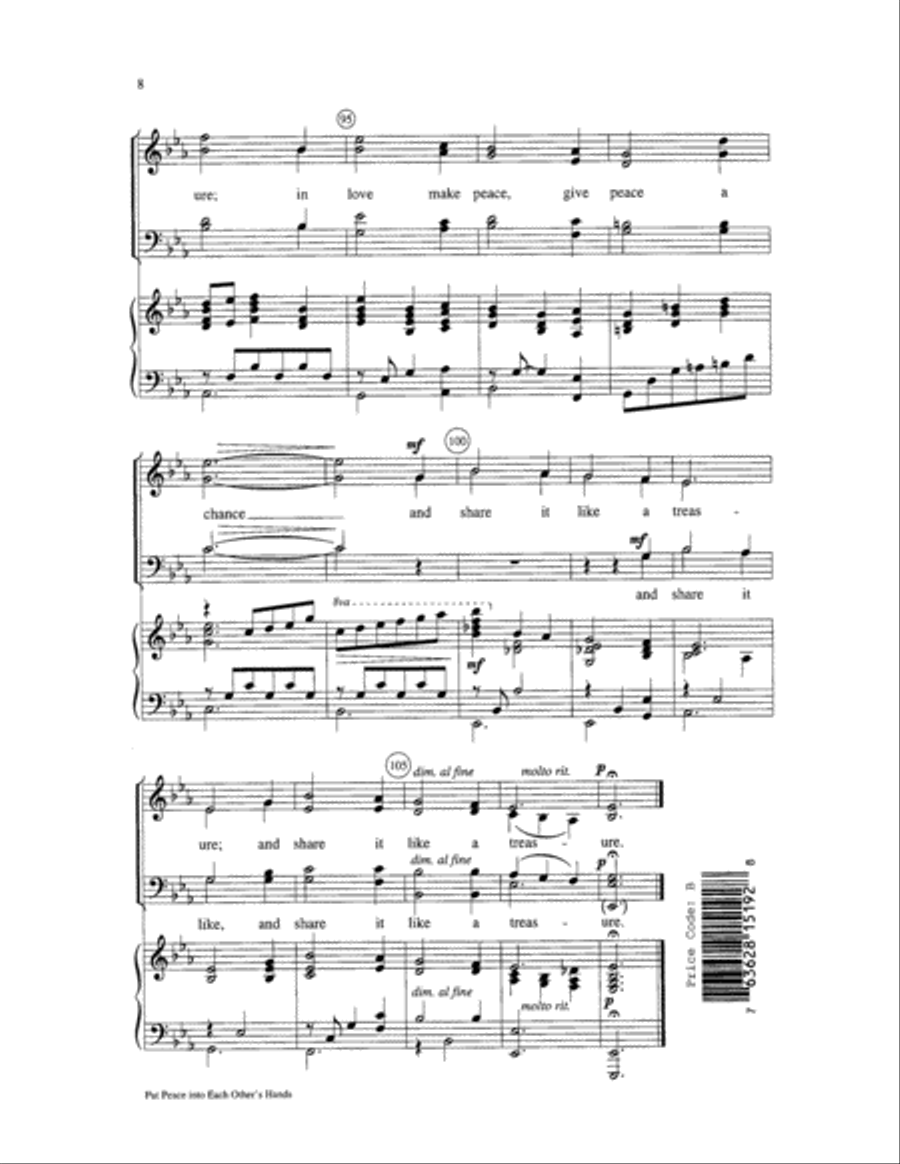 Put Peace Into Each Other's Hands 4-Part scores gallery preview page 8