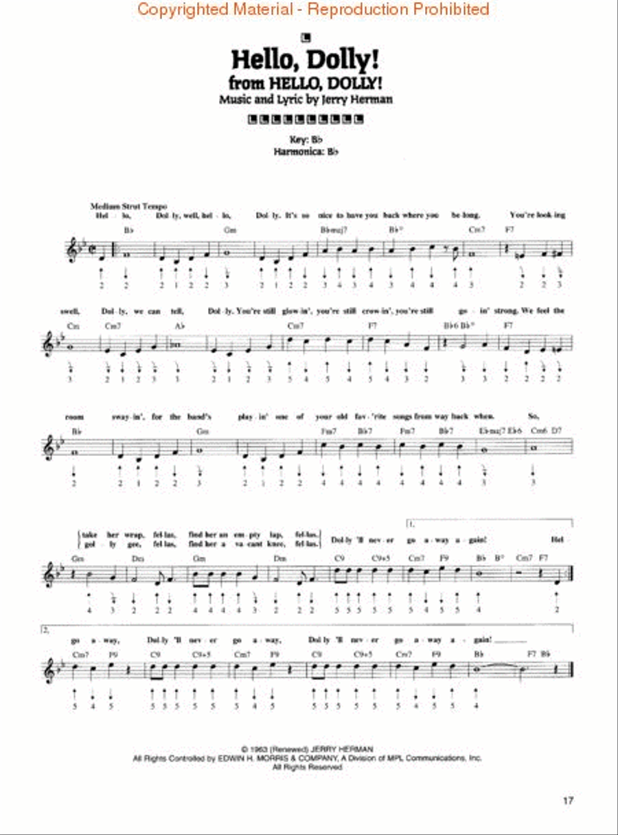 Broadway Songs for Harmonica Guitar Tablature scores gallery preview page 2