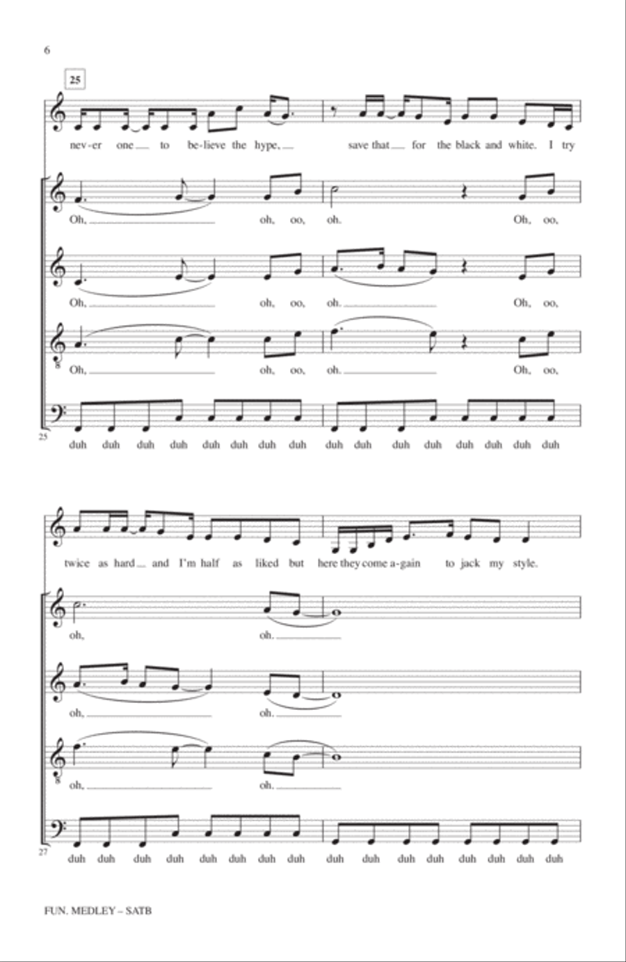 fun. Medley (from the Sing-Off) (arr. Deke Sharon) 4-Part scores gallery preview page 5
