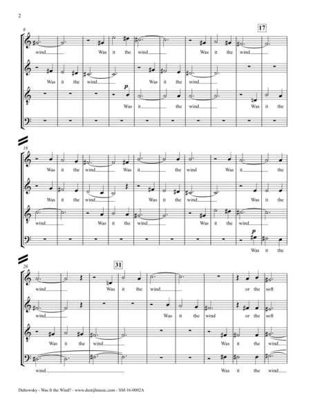 Was It The Wind? (SATB+TTBB+Piano) image number null