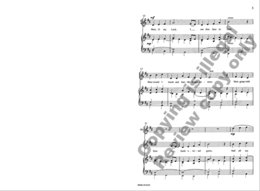 Here, O My Lord, I See Thee Face to Face 4-Part scores gallery preview page 3