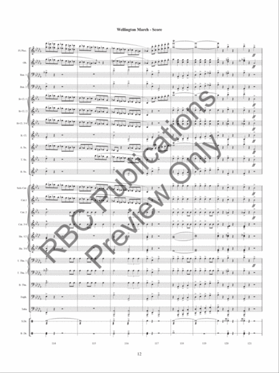 Wellington March Concert Band scores gallery preview page 14
