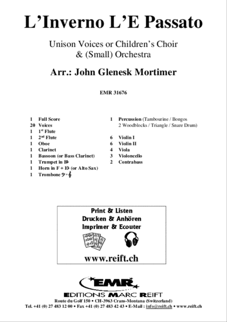 L'Inverno L'E Passato Unison Choir scores gallery preview page 2