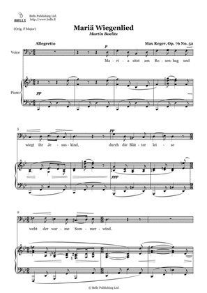 Maria Wiegenlied, Op. 76 No. 52 (B-flat Major)