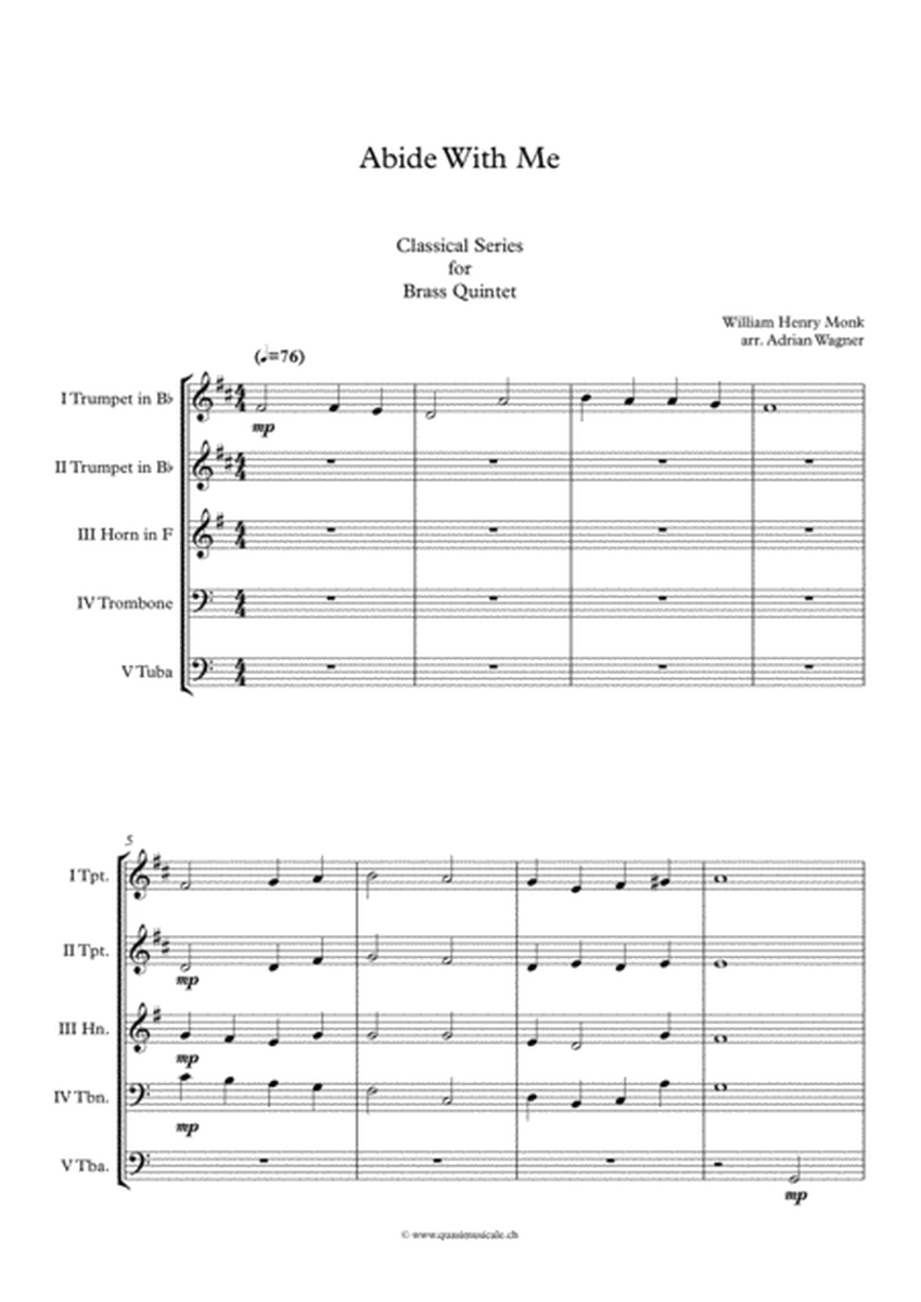 "Abide With Me" Brass Quintet arr. Adrian Wagner image number null