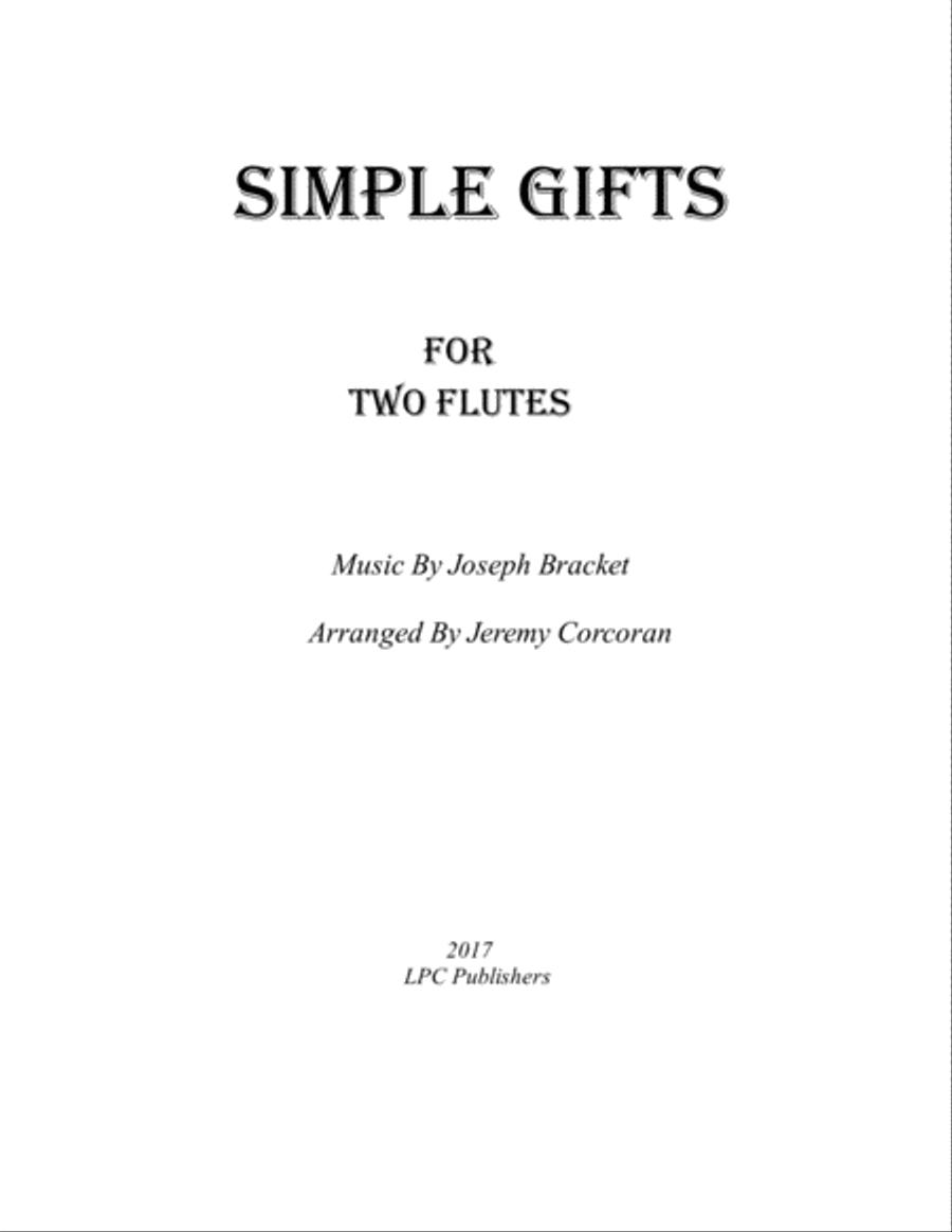 Simple Gifts for Two Flutes Flute Duet scores gallery preview page 1