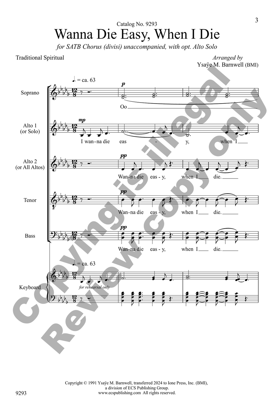 Wanna Die Easy, When I Die Divisi scores gallery preview page 2