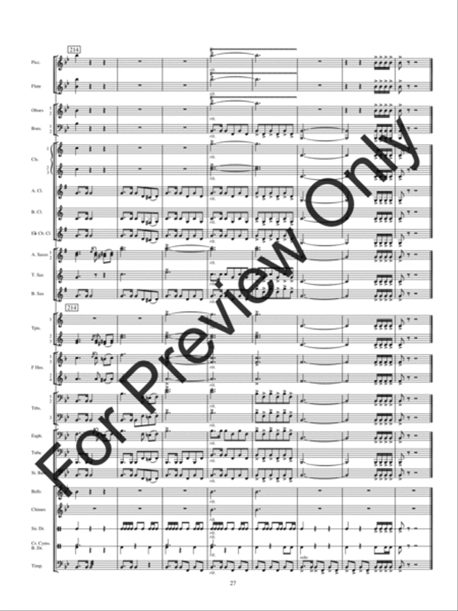Rhapsody On Spanish Carols Concert Band scores gallery preview page 30