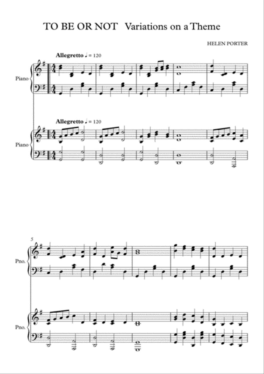 TO BE OR NOT 2 Pianos, 4-Hands scores gallery preview page 1