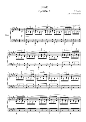 Etude op. 10 no. 3 in E major "Tristesse"
