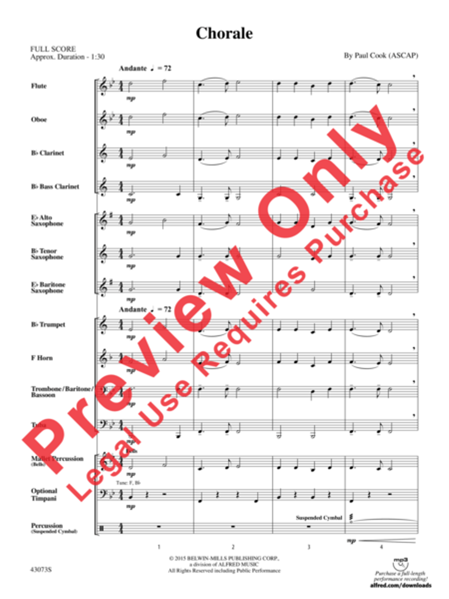 Chorale Chorale Concert Band scores gallery preview page 3