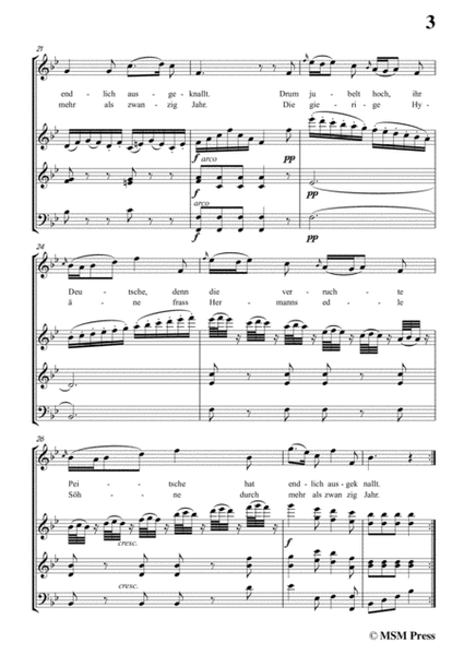 Schubert-Auf den Sieg der Deutschen,in B flat Major,for Voice,2 Violins&Cello image number null