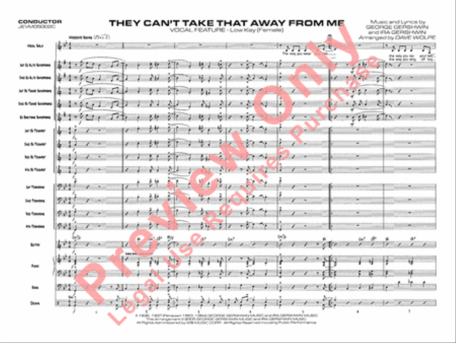 They Can't Take That Away from Me Jazz Ensemble scores gallery preview page 12
