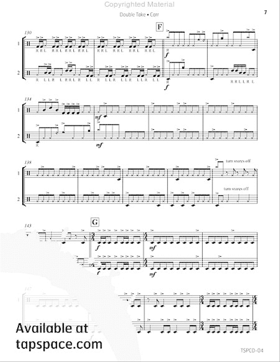 Double Take Snare Drum scores gallery preview page 12