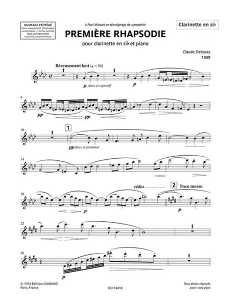 Première Rhapsodie Première Rhapsodie Clarinet Solo scores gallery preview page 4