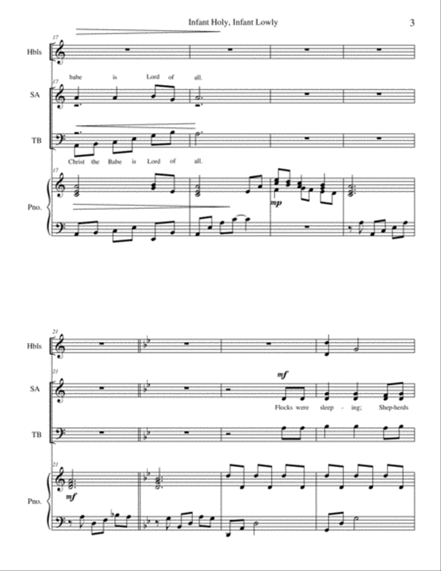 Infant Holy, Infant Lowly 4-Part scores gallery preview page 3