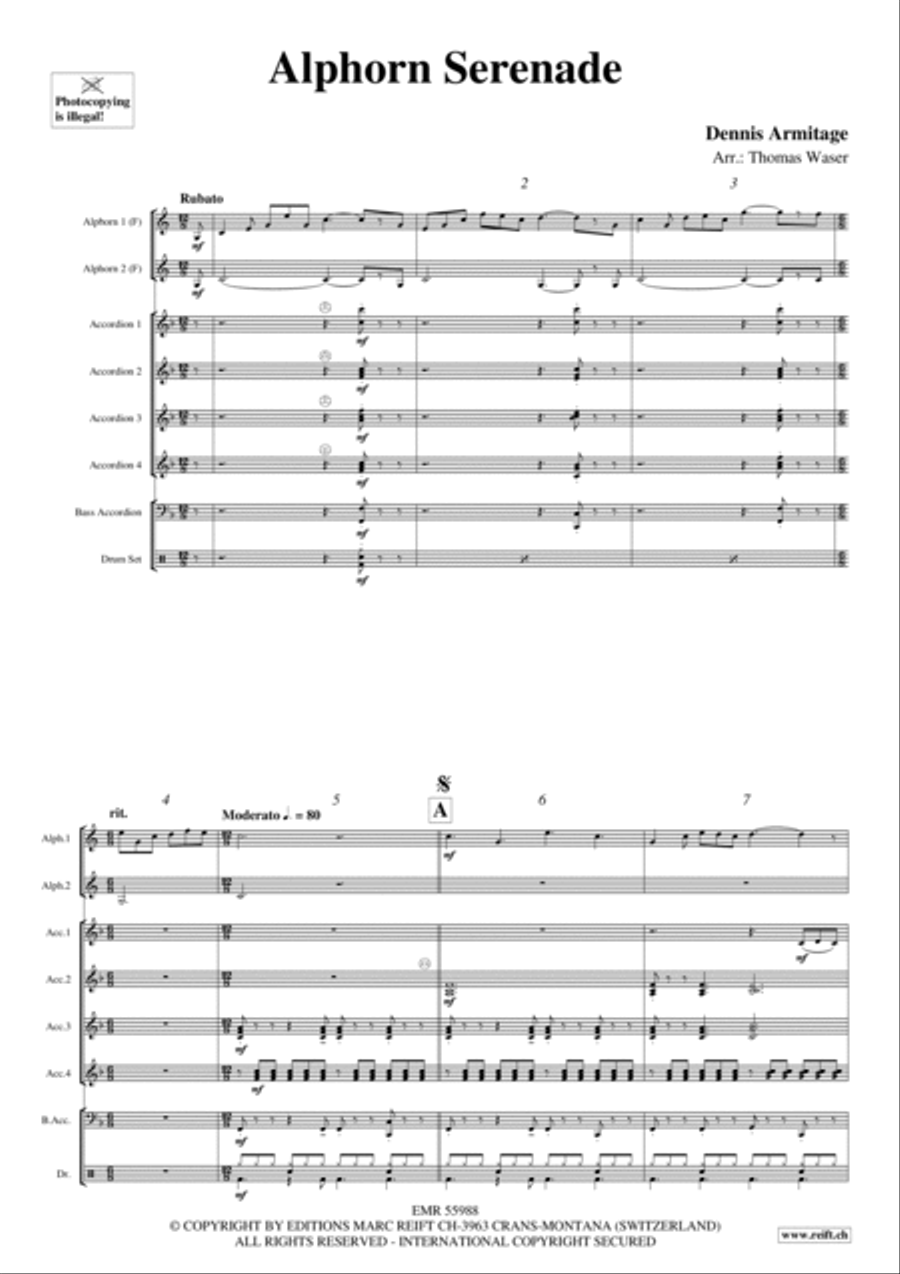 Alphorn Serenade Drums scores gallery preview page 5