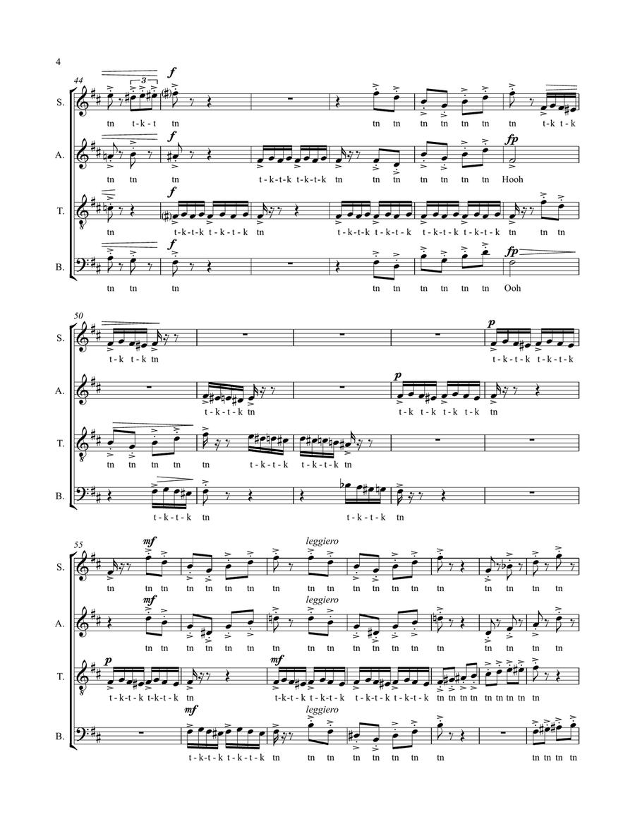 Flight of the Bumblebee A Cappella scores gallery preview page 4