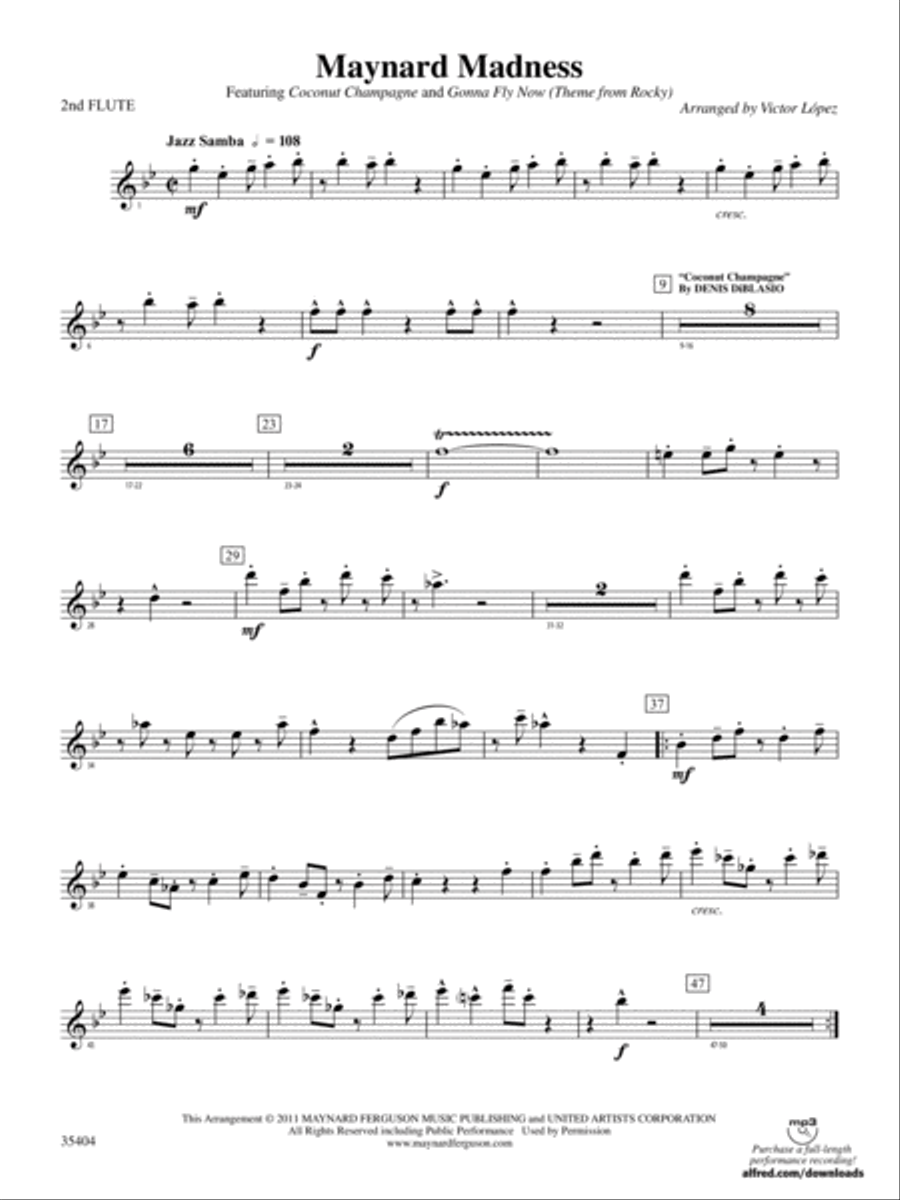 Maynard Madness: 2nd Flute Concert Band scores gallery preview page 1