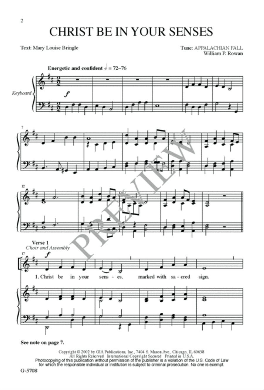 Christ Be in Your Senses Christ Be in Your Senses 4-Part scores gallery preview page 2