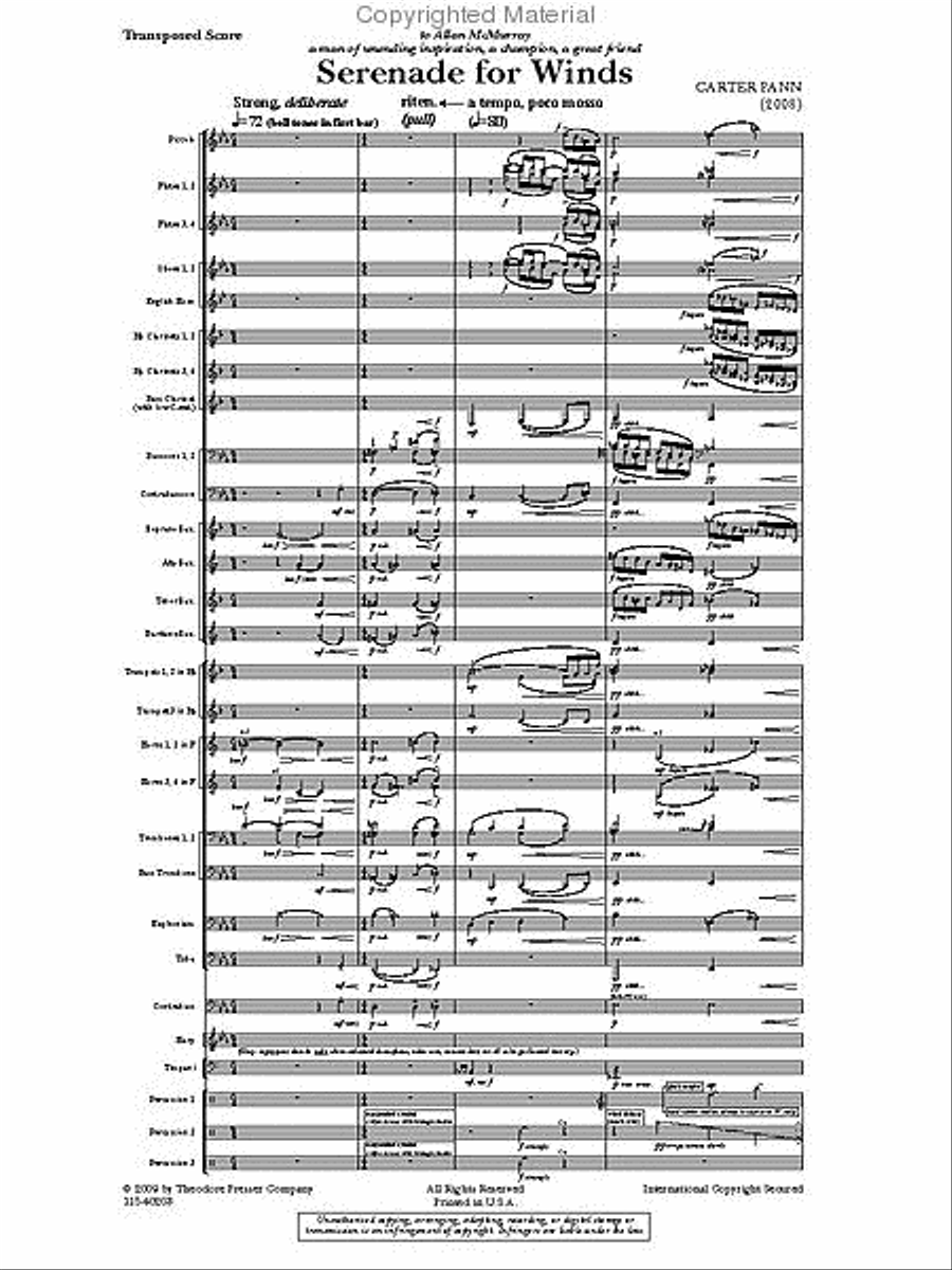 Serenade For Winds Concert Band scores gallery preview page 2