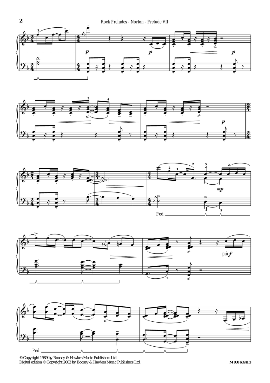 Prelude VII (Sunshine Piece) (from Rock Preludes) Piano Solo scores gallery preview page 2