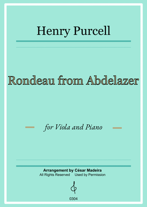 Rondeau from Abdelazer - Viola and Piano (Full Score and Parts)