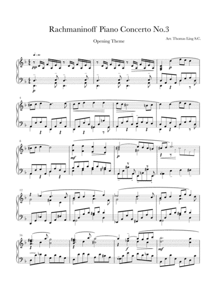 Rachmaninoff Piano Concerto no. 3 (Opening Theme)