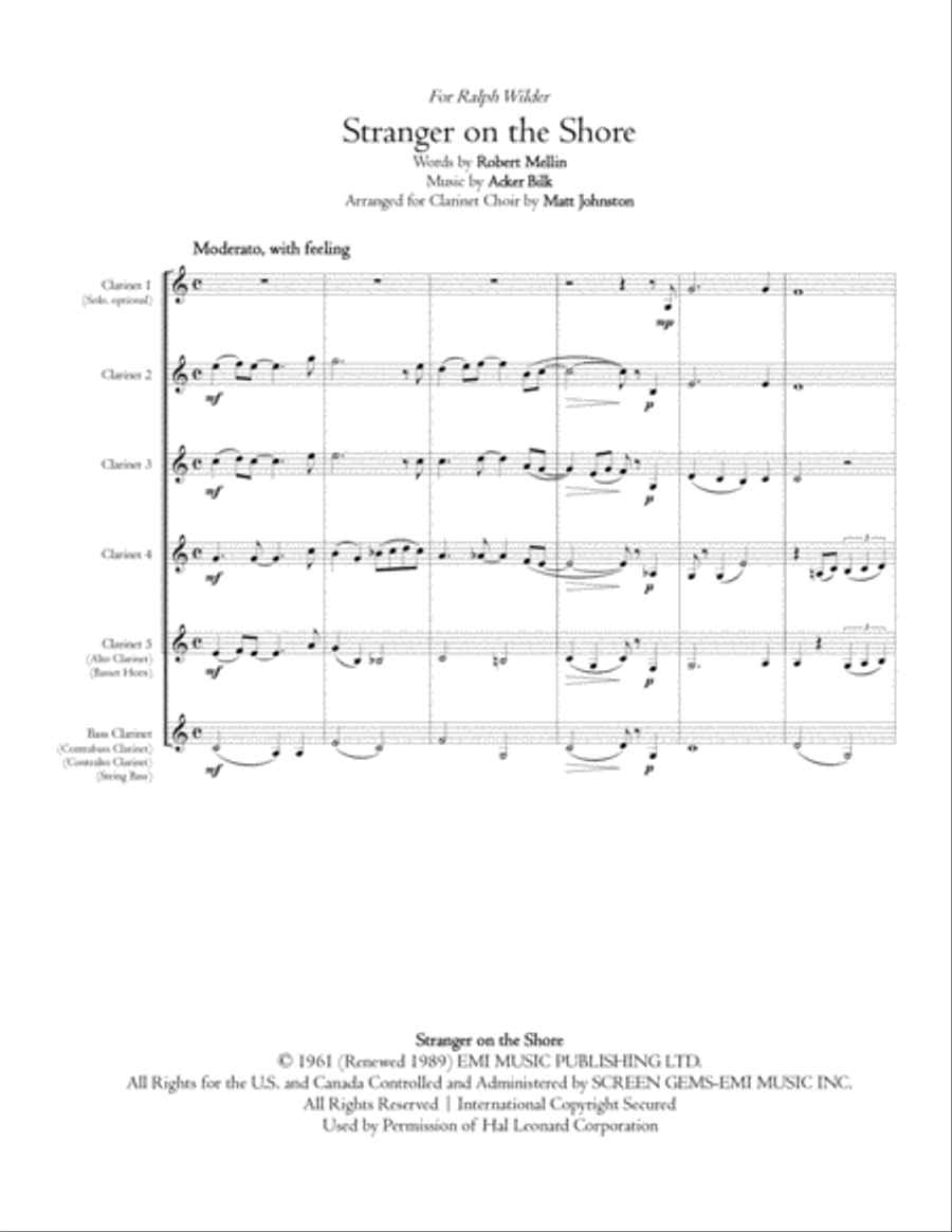 Stranger On The Shore Woodwind Ensemble scores gallery preview page 2