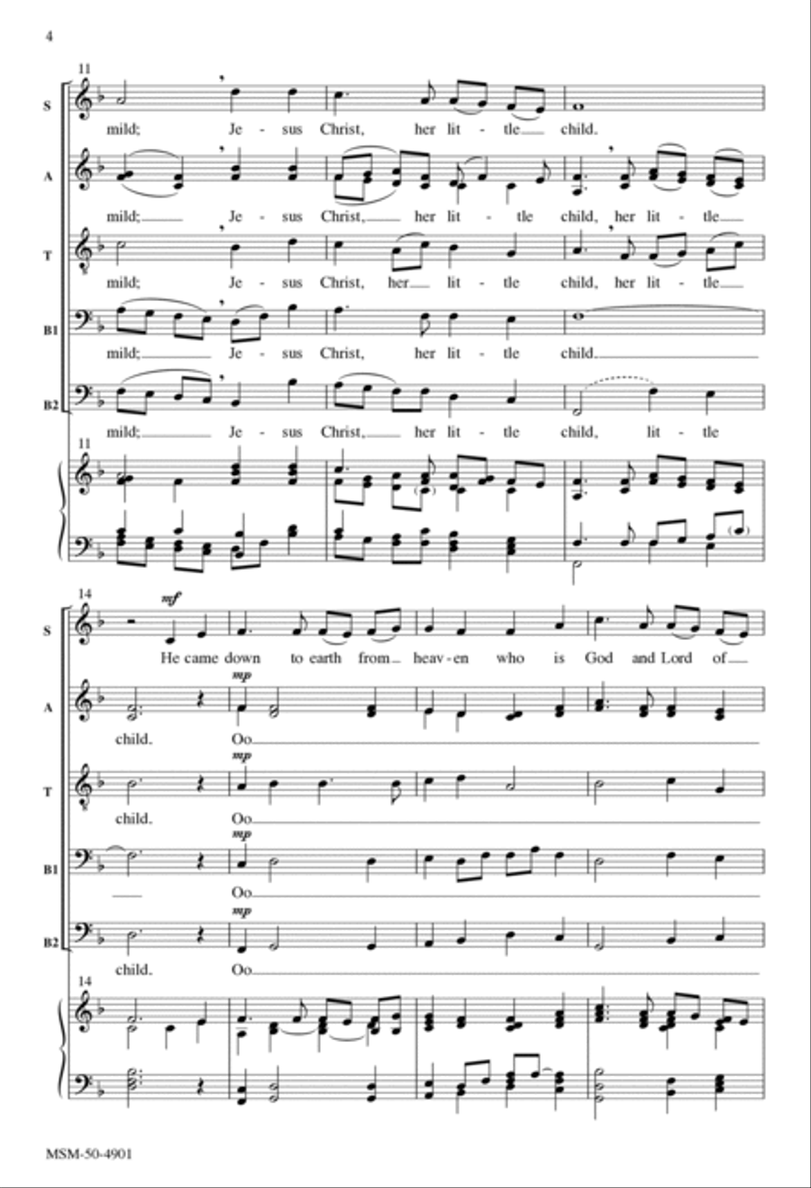 Once in Royal David's City Divisi scores gallery preview page 4