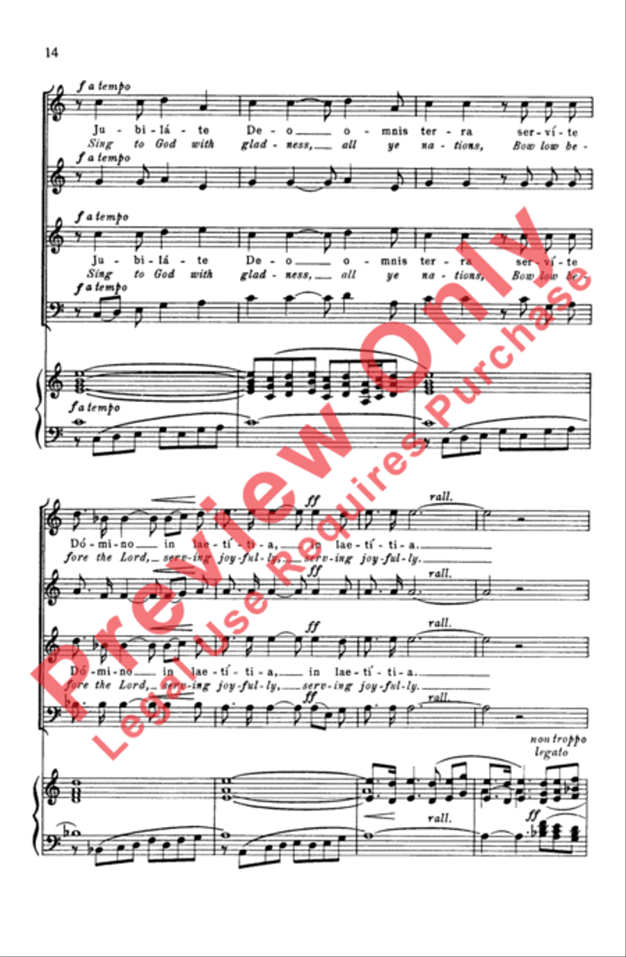 Jubilate Deo Omnis Terra (Psalm 99) 4-Part scores gallery preview page 14