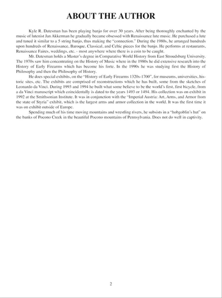 Renaissance & Elizabethan Music for Banjo Banjo scores gallery preview page 3