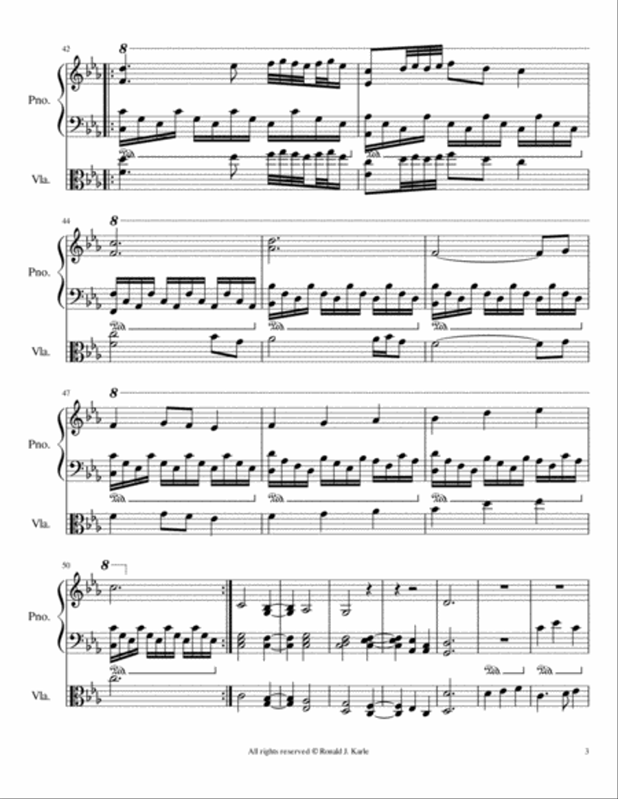 Nocturne #87 by : Ronald J. Karle for Piano and Viola Viola scores gallery preview page 4