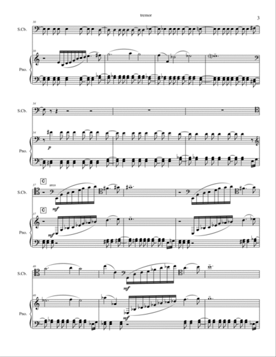 Tremor-for double bass and piano Double Bass scores gallery preview page 6
