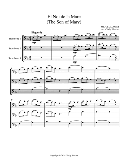 The Son Of Mary, for Trombone Trio image number null